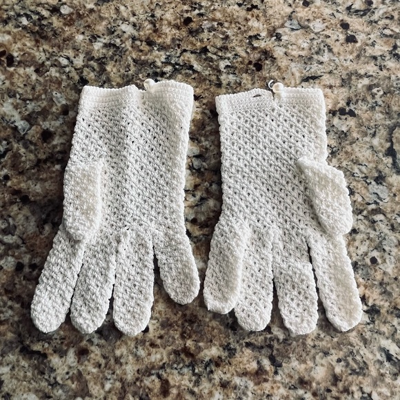 Vintage Special Occasion Cotton/Poly Gloves 50-60s - Picture 3 of 7